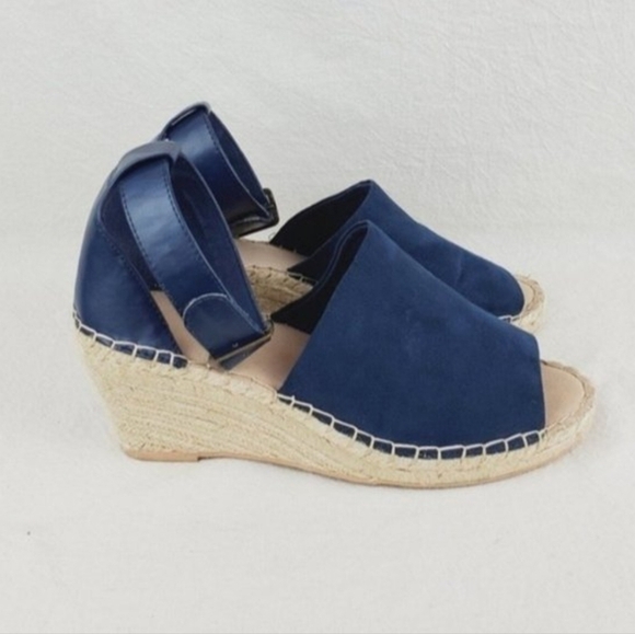 Gap espadrille wedge sandals size 9 blue - Picture 1 of 10